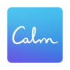 The word Calm is written in cursive on a calming blue gradient square